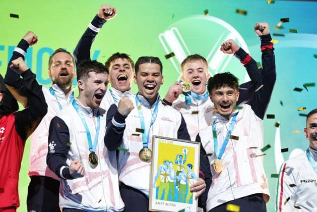 Sport Themen der Woche KW22 Bilder des Jahres 2025, Sport 05 Mai British team after qualification and team final at 2025 Europeans in Leipzig; 27 05 2025; *** British team after qualification and team final at 2025 Europeans in Leipzig 27 05 2025 