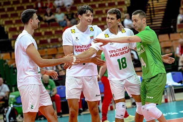 KATOWICE 28.05.2025 MECZ SIATKARZY --- TURNIEJ SILESIA CUP: MECZ BULGARIA - NIEMCY --- MENS VOLLEYBALL MATCH: BULGARIA - GERMANY N Z REPREZENTACJA BULGARIA KRASIMIR GEORGIEV SIMEONE NIKOLOV VENISLAV ANTOV MARTIN BOZHILOV FOT. PAWEL PIOTROWSKI 400MM.PL NEWSPIX.PL --- newspix.pl 