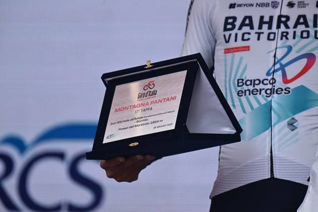 28-05-2025 Giro D italia; Tappa 17 San Michele All adige - Bormio; 2025, Bahrain - Victorious; Pantani, Marco; Eulalio, Afonso; Bormio; 