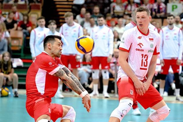 KATOWICE 28.05.2025 MECZ SIATKARZY --- TURNIEJ SILESIA CUP: MECZ POLSKA - UKRAINA --- MENS VOLLEYBALL MATCH: POLAND - UKRAINE N Z MATEUSZ CZUNKIEWICZ RAFAL SZYMURA FOT. PAWEL PIOTROWSKI 400MM.PL NEWSPIX.PL --- newspix.pl 