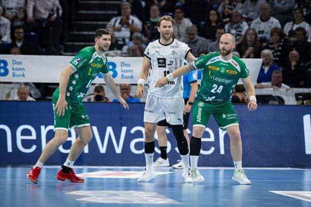 DAIKIN HBL: THW Kiel vs SC DHfK Leipzig; 28.05.25 Kampf am Kreis Marko Mamic (Nr.14, SC DHfK Leipzig), Petter Overby (Nr.11, THW Kiel), Moritz Preuss (Nr.24, SC DHfK Leipzig) DAIKIN HBL: THW Kiel vs SC DHfK Leipzig, Wunderino Arena am 28.05.25 Copyright: xBEAUTIFULxSPORTS MarioxM.xKobergx