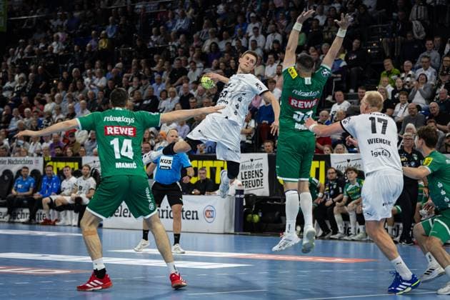 DAIKIN HBL: THW Kiel vs SC DHfK Leipzig; 28.05.25 Nikola Bilyk (Nr.53, THW Kiel) im Angriff DAIKIN HBL: THW Kiel vs SC DHfK Leipzig, Wunderino Arena am 28.05.25 Copyright: xBEAUTIFULxSPORTS MarioxM.xKobergx