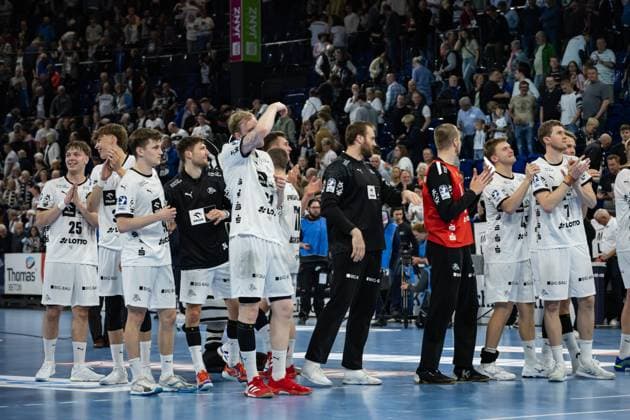 DAIKIN HBL: THW Kiel vs SC DHfK Leipzig; 28.05.25 Jubel nach Sieg Team THW Kiel DAIKIN HBL: THW Kiel vs SC DHfK Leipzig, Wunderino Arena am 28.05.25 Copyright: xBEAUTIFULxSPORTS MarioxM.xKobergx