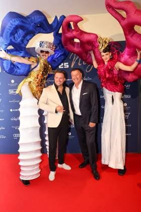 GOLF - Austrian Alpine Open HENNDORF,AUSTRIA,28.MAY.25 - GOLF - DP World Tour, Austrian Alpine Open Night, Golfclub Gut Altentann. Image shows Edwin Weindorfer (CEO Golf Enterprises) and guests.  GEPAxpictures xMathiasxMandl