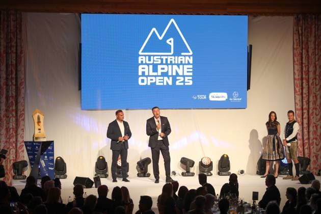 GOLF - Austrian Alpine Open HENNDORF,AUSTRIA,28.MAY.25 - GOLF - DP World Tour, Austrian Alpine Open Night, Golfclub Gut Altentann. Image shows Dieter Ehrengruber (Gut Eiderbichl) and Edwin Weindorfer (CEO Golf Enterprises).  GEPAxpictures xMathiasxMandl