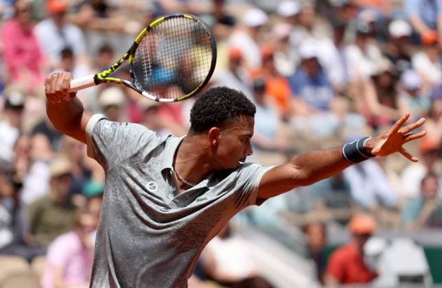 Arthur Fils of France in action French Open Tennis, Day Five, Tennis, Roland Garros, Paris, France - 29 May 2025 EDITORIAL USE ONLY No use with unauthorised audio, video, data, fixture lists, club league logos or live services. Online in-match use limited to 120 images, no video emulation. No use in betting, games or single club league player publications. Copyright: xEllaxLing Shutterstockx 15328391ac