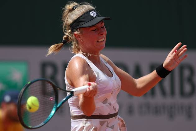 May 29, 2025, Paris, Celestynow, France: MAGDALENA FRECH of Poland during the match against Marketa Vondrousova of Czech Republic in the second round of French Open 2025 at Roland Garros in Paris. Paris France - ZUMAc278 20250529_zsp_c278_006 Copyright: xMarcinxCholewinskix