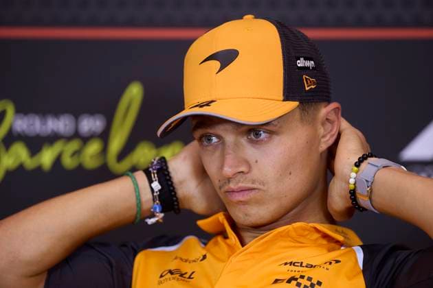F1 Grand Prix of Spain - Previews Lando Norris of Great Britain and McLaren Formula 1 Team attends the Drivers press conference, PK, Pressekonferenz during previews ahead of the F1 Grand Prix of Spain at Circuit de Barcelona-Catalunya on May 29, 2025, in Barcelona, Spain. Barcelona Circuit de Barcelona-Catalunya Catalunya Spain RL_F1GPESP2025_000066 Copyright: xRicardoxLarreinax