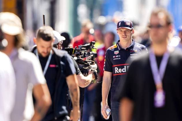 BARCELONA - Max Verstappen (Red Bull Racing) en route to a press conference, PK, Pressekonferenz at the Circuit de Barcelona-Catalunya for media day ahead of the Spanish Grand Prix. ANP SANDER KING xVIxANPxSportx xxANPxIVx 528957874 originalFilename: 528957874.jpg
