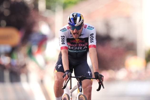 Denz Nico of Red Bull - Bora - Hansgrohe, stage winner, during the stage 18 of the Giro d™Italia from Morbegno to Cesano Maderno, Italy - Thursday, May 29, 2025. - cycling.  Copyright: xMassimoxPaolone LaPressex