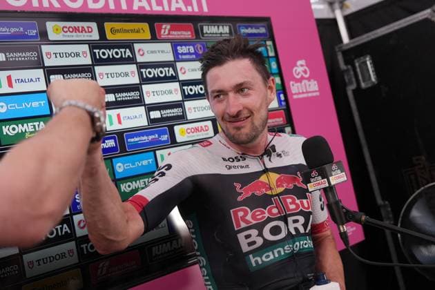 Denz Nico of Red Bull - Bora - Hansgrohe Team winner of the stage during the stage 18 of the Giro d™Italia from Morbegno to Cesano Maderno, Italy - Thursday, May 29, 2025. - cycling.  Copyright: xGianxMattiaxD Alberto LaPressex