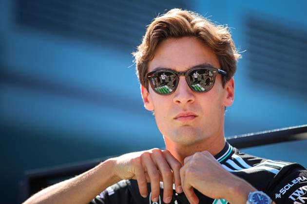 George Russell of Great Britain and Mercedes AMG Petronas F1 Team , Previews, F1 Grand Prix of Spain, am 29. May 2025 in Barcelona, Spain. (Foto von Diogo Cardoso DeFodi Images) George Russell of Great Britain and Mercedes AMG Petronas F1 Team , Previews, F1 Grand Prix of Spain, Circuit de Barcelona-Catalunya on May 29, 2025 in Barcelona, Spain. (Photo by Diogo Cardoso DeFodi Images)