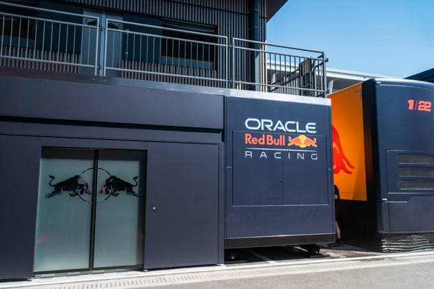 Formula 1 Aramco Gran Premio de Espana 2025 Gabriela Testa OVERTAKE MAXPPP - Barcelona 29 05 2025 Oracle Red Bull Racing motorhome during the Formula 1 Aramco Gran Premio de Espana 2025, the 9th round of the 2025 FIA Formula 1 World Championship, WM, Weltmeisterschaft at the Circuit of Barcelona-Catalunya from May 29 to June 1, 2025, in Montmeló, Spain Barcelona Spain  Copyright: xOVERTAKE MAXPPPxGabrielaxTestax OVT202505294144 OVT202505294144