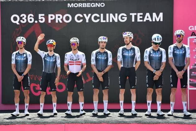 Q36.5 PRO CYCLING TEAM during Stage 18 - Morbegno-Cesano Maderno, Giro d Italia race in Morbegno, Italy, May 29 2025  Copyright: xDavidexVaninetti IPAxSportx xipa-agency.netx xx IPA_58389403 IPA_Agency_IPA58389403