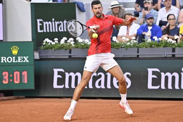 2025 Roland-Garros - Day 5 PARIS, FRANCE - MAY 29: Novak Djokovic of Serbia in action during his match against Corentin Moutet of France in the Men’s Singles Second Round on Day Five of the 2025 French Open at Roland Garros in Paris, France, on May 29, 2025. Burak Akbulut Anadolu Paris France. Editorial use only. Please get in touch for any other usage.  Copyright: x2025xAnadoluxBurakxAkbulutx