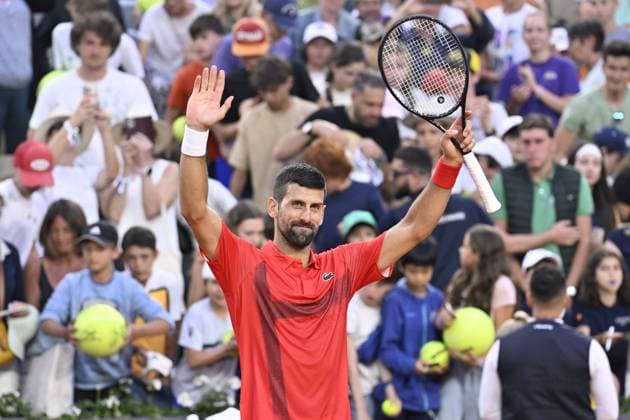 2025 Roland-Garros - Day 5 PARIS, FRANCE - MAY 29: Serbia s Novak Djokovic celebrates his victory over France s Corentin Moutet during their men s singles match on day 5 of the French Open tennis tournament at the Roland-Garros Complex in Paris on May 29, 2025. Burak Akbulut Anadolu Paris France. Editorial use only. Please get in touch for any other usage.  Copyright: x2025xAnadoluxBurakxAkbulutx