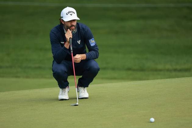 The Memorial Tournament Adam Hadwin of Canada lines up his putt on the first green during the first round of The Memorial Tournament presented by Workday at Muirfield Village Golf Club in Dublin, Ohio, USA onThursday, May 29, 2025. Dublin Ohio United States  Copyright: xJorgexLemusx originalFilename:lemus-thememor250529_npA77.jpg