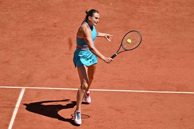 2025 Roland-Garros - Day 6 PARIS, FRANCE - MAY 30: Aryna Sabalenka in action against Olga Danilovic (not seen) of Serbia during their women s singles match on day 6 of the French Open tennis tournament on Court Philippe-Chatrier in Paris, France on May 30, 2025 Mustafa Yalcin Anadolu Paris France. Editorial use only. Please get in touch for any other usage.  Copyright: x2025xAnadoluxMustafaxYalcinx