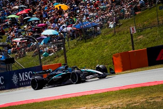 Formula 1 Aramco Gran Premio de Espana 2025 Gabriela Testa OVERTAKE MAXPPP - Barcelona 30 05 2025 63 RUSSELL George (gbr), Mercedes AMG Petronas, action during the Formula 1 Aramco Gran Premio de Espana 2025, the 9th round of the 2025 FIA Formula 1 World Championship, WM, Weltmeisterschaft at the Circuit of Barcelona-Catalunya from May 29 to June 1, 2025, in Montmeló, Spain Barcelona Spain  Copyright: xOVERTAKE MAXPPPxGabrielaxTestax OVT202505305322 OVT202505305322