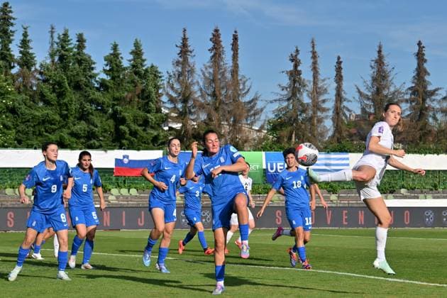 Ljubljana, Slovenia, May 30th 2025: Lara Prasnikar of Slovenia (R) during the UEFA Women?s Nations League, League B Group B2, match between Slovenia and Greece at Sports Park Siska, Ljubljana, Slovenia. (Igor Kupljenik SPP) Copyright: xIgorxKupljenikx xSPPx spp-en-IgKuSp-IK5_1754