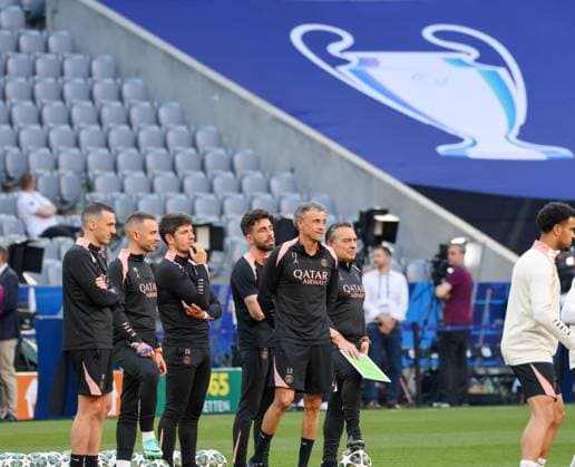 May 30, 2025, Munich, Bavaria, Germania: Luis Enrique head coach of FC Paris Saint-Germain During the preparatory training the day before the UEFA Champions League final in Munich on 05 30 2025 between Internazionale Milano vs FC Paris Saint-Germain at the Allianz Arena in Munich. Munich Germania - ZUMAs236 20250530_aap_s236_049 Copyright: xFabioxSassox