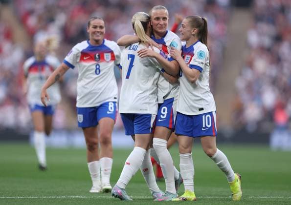 London, England, 30th May 2025. Aggie Beever-Jones of the England national team, Nationalteam celebrates after scoring to make it 1-0 during the England Women vs Portugal Women UEFA Women s Nations League match at Wembley Stadium, London. Picture credit should read: Paul Terry Sportimage EDITORIAL USE ONLY. No use with unauthorised audio, video, data, fixture lists, club league logos or live services. Online in-match use limited to 120 images, no video emulation. No use in betting, games or single club league player publications. SPI_007_PT_England_W_Portugal_W SPI-3968-0007