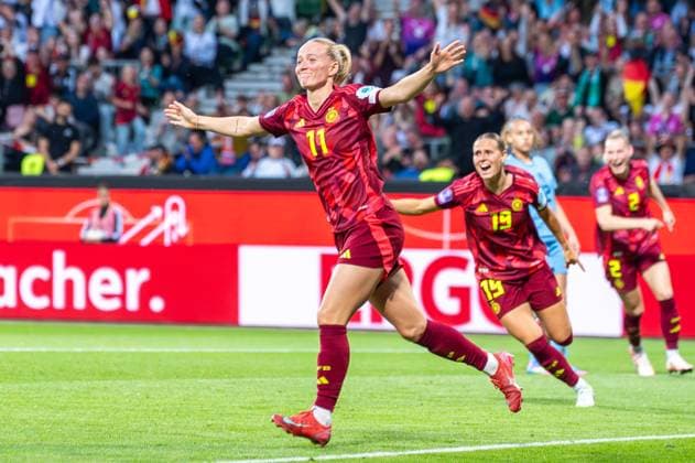 30.05.2025: Frauenfußball, UEFA Women s Nations League, Deutschland-Niederlande im Weserstadion in Bremen. Deutschlands Lea Schüller jubelt nach ihrem Tor zum 4:0. Copyright: xThomasxHaeslerx