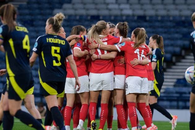 UK: Scotland v Austria, UEFA Women‚Äôs Nations League at Hampden Park, Glasgow, Scotland on 30 May 2025: Pictured: Julia Hickelsberger-Fuller (Austria) heads home to make it 0-1 Glasgow Hampden Park Scotland Copyright: xAlexxToddx