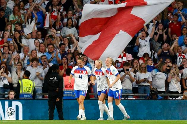 England V Portugal, Wembley UK - 30 May 2025 Goal celebrations for Chloe Kelly of England during the UEFA Women™s Nations League Match between England and Portugal at Wembley on 30 May 2025 in London, England (Photo by Steve Taylor PPAUK) London Wembley London England Copyright: xStevexTaylor PPAUKx PPA-192151