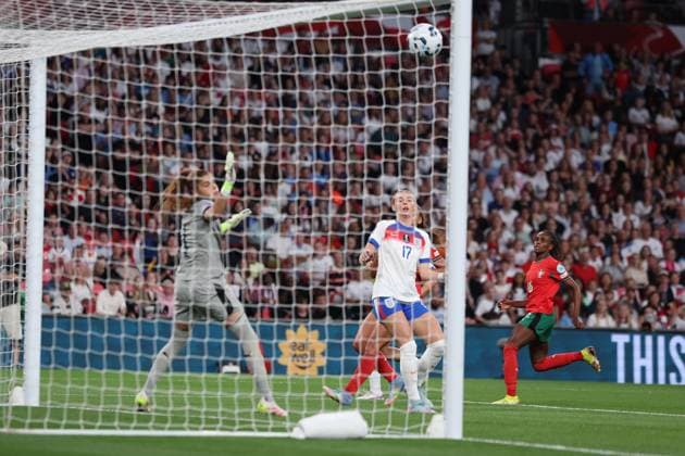 London, England, 30th May 2025. Chloe Kelly of the England national team, Nationalteam scores to make it 6 0 during the England Women vs Portugal Women UEFA Women s Nations League match at Wembley Stadium, London. Picture credit should read: Paul Terry Sportimage EDITORIAL USE ONLY. No use with unauthorised audio, video, data, fixture lists, club league logos or live services. Online in-match use limited to 120 images, no video emulation. No use in betting, games or single club league player publications. SPI_030_PT_England_W_Portugal_W SPI-3968-0030