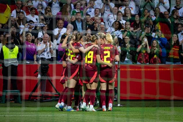 UWNL: Deutschland vs Niederlande; 30.05.25 Jubel Torjubel bei Team Deutschland nach Treffer zum 4:0 UWNL: Deutschland vs Niederlande, Weserstadion am 30.05.25 Copyright: xBEAUTIFULxSPORTS MarioxM.xKobergx