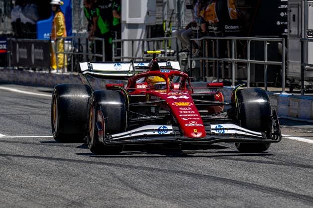MONTMELO, SPAIN: Lewis Hamilton, racing for the Ferrari team during the 2025 Formula 1 Spanish Grand Prix at the Circuit de Barcelona-Catalunya in Montmelo, Spain