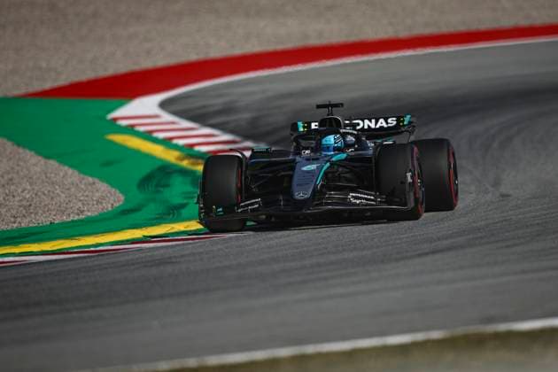 Formula 1 Spain Grand Prix - Friday George Russell of the Mercedes AMG F1 Team W16 competes during the Formula 1 Aramco Gran Premio de Espana on May 30, 2025, at the Circuit de Barcelona - Catalunya in Spain. Montmelo Barcelona Spain  Copyright: xGongorax originalFilename:bonilla-formula1250530_npbL5.jpg