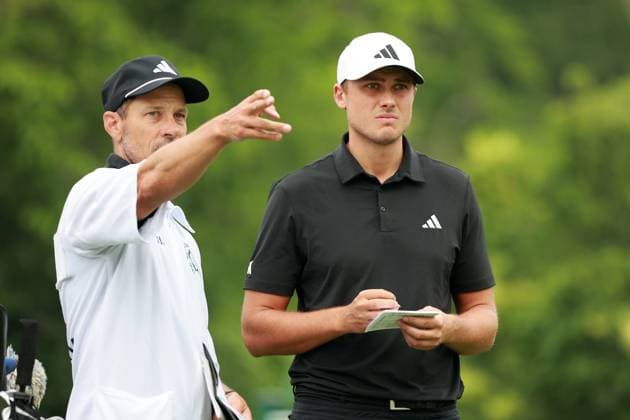 The Memorial Tournament Ludvig Aberg of Sweden interact with his caddie on the 15th hole during the second round of The Memorial Tournament presented by Workday at Muirfield Village Golf Club in Dublin, Ohio, USA on Friday, May 30, 2025. Dublin Ohio United States  Copyright: xJorgexLemusx originalFilename:lemus-thememor250530_npLEN.jpg