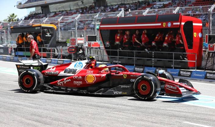 May 30, 2025, Sabadell, Barcelona, Spain: Montmelo Spain May 30, 2025 Lewis Hamilton (44 GBR Ferrari ) during Free Practice 1 at the Formula 1 Aramaco Spain Grand Prix 2024 in Montmelo Spain on 30 May 2025 Sabadell Spain - ZUMAu50_ 20250530_zsp_u50_025 Copyright: xXavixUrgelesx