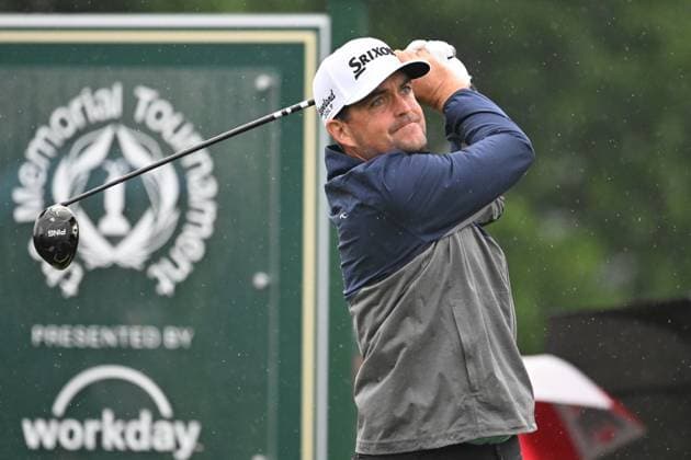 PGA, Golf Herren 2025: The Memorial Tournament MAY 30 May 30, 2025: Keegan Bradley (USA) tees off on the 1st hole during Round 2 of the Memorial Tournament in Dublin, Ohio. Brent Clark Cal Media (Credit Image: Brent Clark Cal Sport Media) Dublin Oh USA EDITORIAL USE ONLY Copyright: xx ZUMA-20250530_zma_c04_077.jpg BrentxClarkx csmphotothree387814