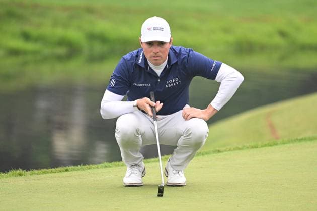 May 30, 2025: Ben Griffin (USA) on the 14th green during Round 2 of the Memorial Tournament in Dublin, Ohio. Cal Media Dublin USA - ZUMAc04_ 20250530_zma_c04_051 Copyright: xBrentxClarkx