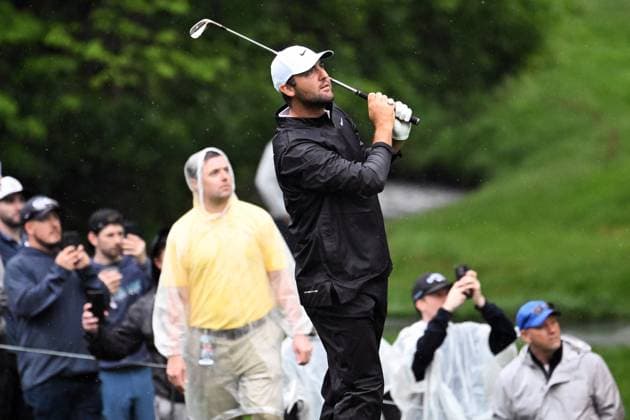 May 30, 2025: Scottie Scheffler (USA) hits on the 9th hole during Round 2 of the Memorial Tournament in Dublin, Ohio. Cal Media Dublin USA - ZUMAc04_ 20250530_zma_c04_106 Copyright: xBrentxClarkx