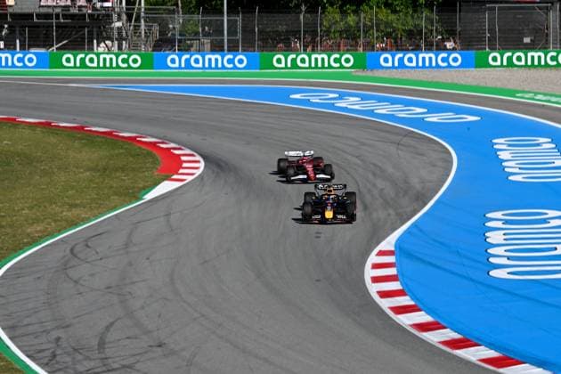 Formel 1 GP Barcelona Freitag, 30.05.2025 Max Verstappen 1, Oracle Red Bull Racing und Charles Leclerc 16, Scuderia Ferrari; Formel 1 GP Barcelona Freitag, 30.05.2025 Copyright: xBEAUTIFULxSPORTS Erlhofx