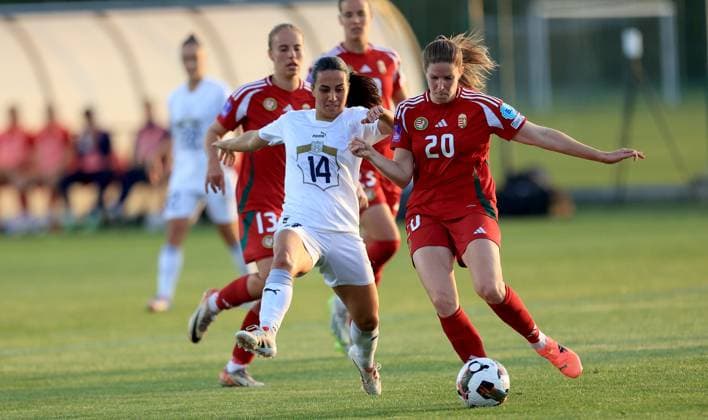 30.05.2025 Stara Pazova Serbia-Hungary Nations League women s football Vesna Milivojevic(L) Serbia, Lilla Turanyi(R) Hungary :