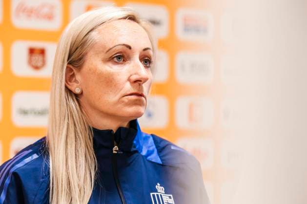 Women’s Nations League: Belgien - Spanien; Löwen, The King Power At Den Dreef Stadium am 30.05.2025 Elísabet Gunnarsdóttir (Belgien, Trainerin) im Interview nach dem Spiel Women’s Nations League: Belgien - Spanien; Löwen, The King Power At Den Dreef Stadium am 30.05.2025 Copyright: xBEAUTIFULxSPORTS Freisenx