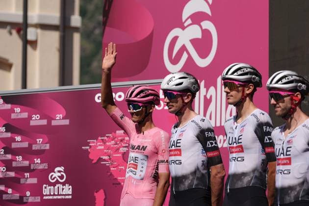 Del Toro Romero Isaac of Uae Team Emirates Xrg jersey pink , during the stage 20 of the Giro d™Italia from Verres to Sestriere (Via Latteo), Italy - Saturday, May 31, 2025. - cycling.  Copyright: xGianmattiaxD Alberto LaPressex