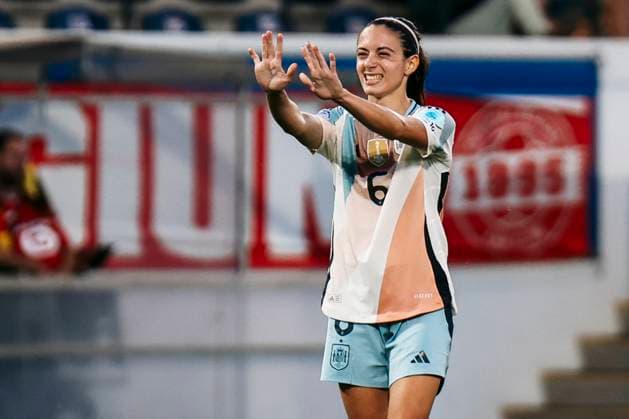 Women’s Nations League: Belgien - Spanien; Löwen, The King Power At Den Dreef Stadium am 30.05.2025 Aitana Bonmati (Spanien, 6) reagiert Women’s Nations League: Belgien - Spanien; Löwen, The King Power At Den Dreef Stadium am 30.05.2025 Copyright: xBEAUTIFULxSPORTS Freisenx