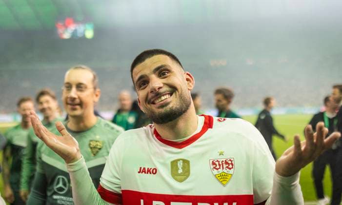 Berlin, Germany. 24th Mai 2025. Deniz Undav (VfB) Arminia Bielefeld - VfB Stuttgart 24.05.2025 *** Berlin, Germany 24th May 2025 Deniz Undav VfB Arminia Bielefeld VfB Stuttgart 24 05 2025