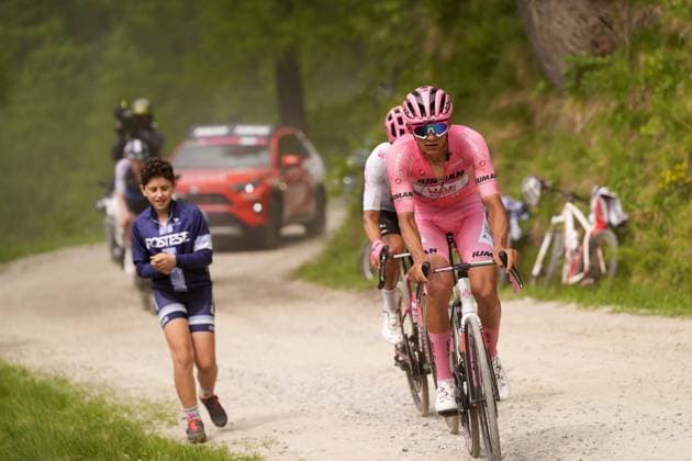 Del Toro Romero Isaac of Uae Team Emirates Xrg pink jersey during the stage 20 of the Giro d™Italia from Verres to Sestriere (Via Lattea), Italy - Saturday, May 31, 2025. - cycling.  Copyright: xFabioxFerrari LaPressex