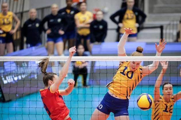 ÖREBRO, SVERIGE 20250531 Sweden s Isabelle Haak ( 10) during the CEV Women s Volleyball European Golden League pool match between Sweden and Romania at Idrottshuset in Orebro, Sweden, on May 31, 2025. ÖREBRO SVERIGE x11380x