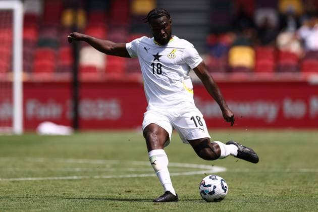 Ghana v Trinidad and Tobago 31 May 2025, London - Unity Cup - Third Place Playoff - Ghana v Trinidad and Tobago - Stephan Ambrosious of Ghana - Photo: Jacques Feeney Offside. London UK *** Ghana gegen Trinidad und Tobago 31. Mai 2025, London Endspiel um den dritten Platz beim Unity Cup Ghana gegen Trinidad und Tobago Stephan Ambrosious aus Ghana Foto Jacques Feeney Abseits London UK  Copyright: xJacquesxFeeneyx xOffsidexOffside