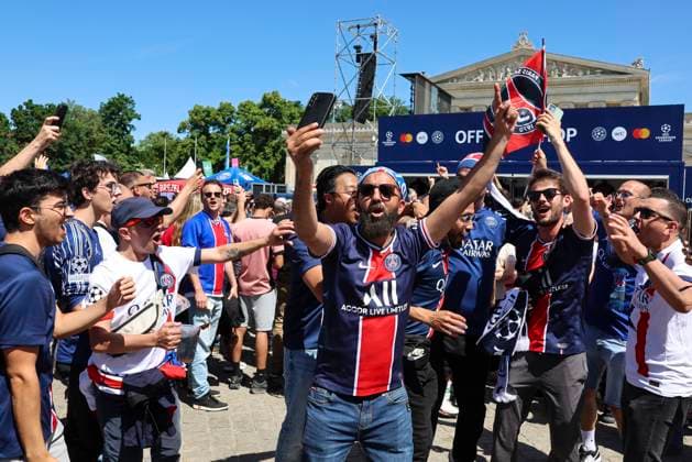 SOCCER - UEFA CL, PSG vs Inter MUNICH,GERMANY,31.MAY.25 - SOCCER - UEFA Champions League, final, Paris Saint-Germain vs FC Internazionale Milano. Image shows the fan zone of PSG.  GEPAxpictures xWolfgangxGrebien