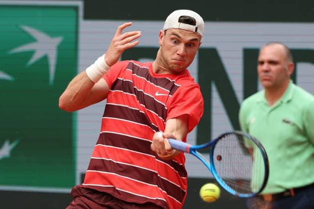 May 31, 2025, Paris, Celestynow, France: JACK DRAPER of United Kingdom during the match against Joao Fonseca of Brazil in the third round of the French Open 2025 at Roland Garros in Paris. Draper won 6:2, 6:4, 6:2 Paris France - ZUMAc278 20250531_zsp_c278_020 Copyright: xMarcinxCholewinskix