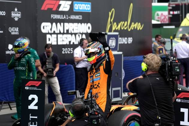 Formel 1 Aramco Grand Prix von Spanien 2025 31.05.2025, Circuit de Catalunya, Barcelona, Formel 1 Aramco Grand Prix von Spanien 2025 , im Bild Poleposition für Oscar Piastri (AUS), McLaren F1 Team